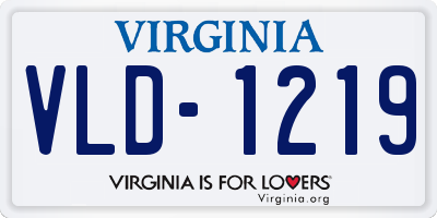 VA license plate VLD1219