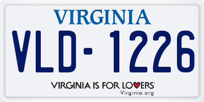 VA license plate VLD1226