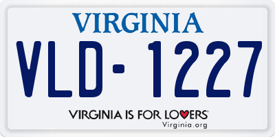 VA license plate VLD1227