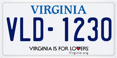 VA license plate VLD1230
