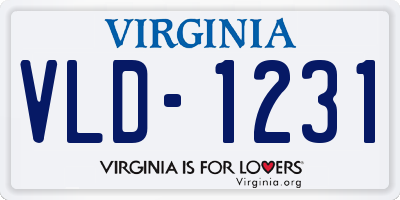 VA license plate VLD1231