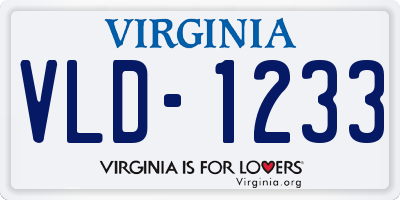 VA license plate VLD1233