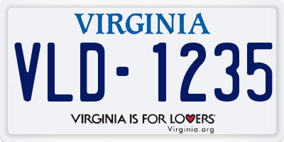 VA license plate VLD1235