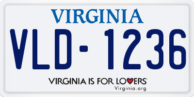 VA license plate VLD1236