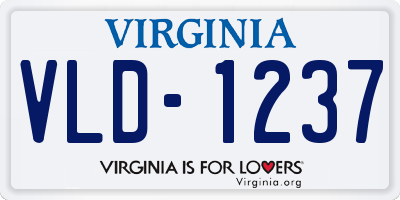 VA license plate VLD1237