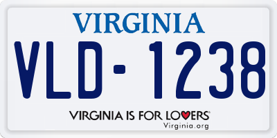 VA license plate VLD1238