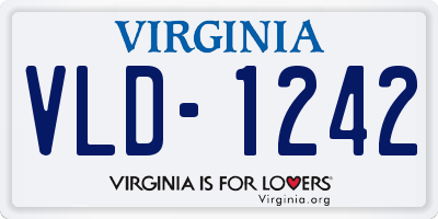 VA license plate VLD1242