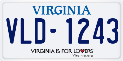 VA license plate VLD1243