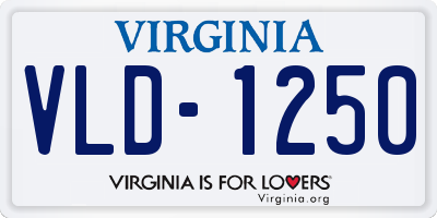 VA license plate VLD1250