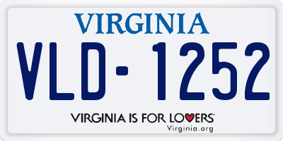 VA license plate VLD1252