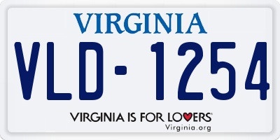 VA license plate VLD1254
