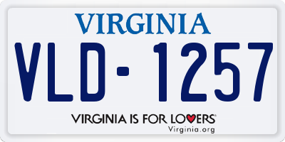 VA license plate VLD1257