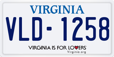 VA license plate VLD1258