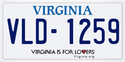 VA license plate VLD1259