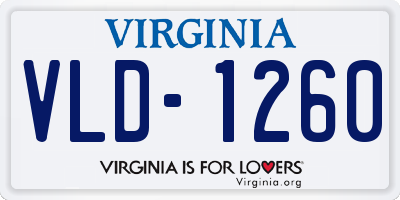 VA license plate VLD1260