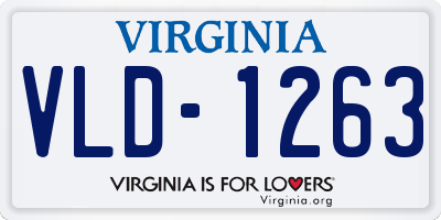 VA license plate VLD1263