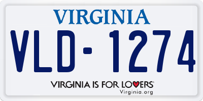 VA license plate VLD1274
