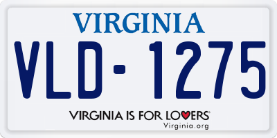 VA license plate VLD1275