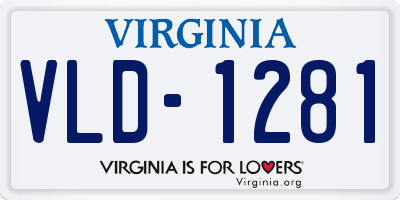 VA license plate VLD1281