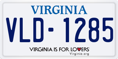 VA license plate VLD1285