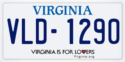 VA license plate VLD1290