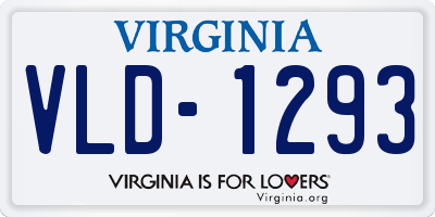 VA license plate VLD1293