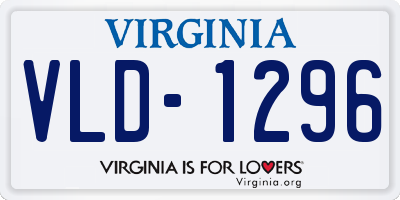 VA license plate VLD1296