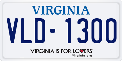 VA license plate VLD1300