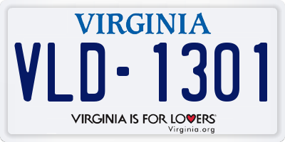 VA license plate VLD1301