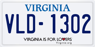 VA license plate VLD1302