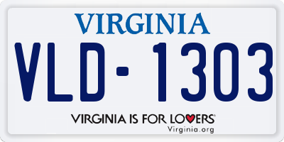VA license plate VLD1303