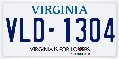 VA license plate VLD1304