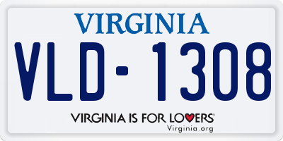 VA license plate VLD1308