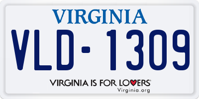 VA license plate VLD1309