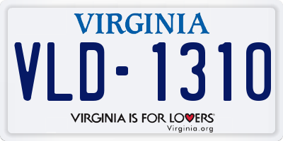 VA license plate VLD1310