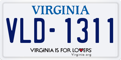 VA license plate VLD1311