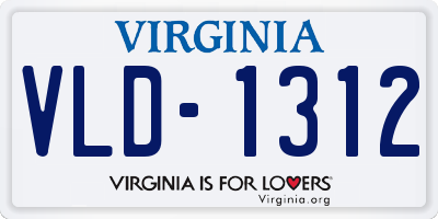 VA license plate VLD1312