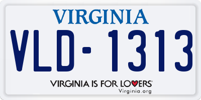 VA license plate VLD1313