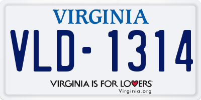 VA license plate VLD1314