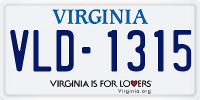 VA license plate VLD1315