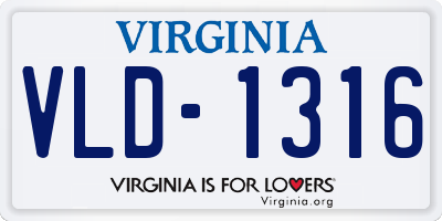 VA license plate VLD1316