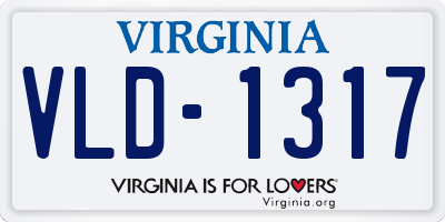 VA license plate VLD1317