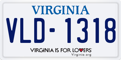 VA license plate VLD1318