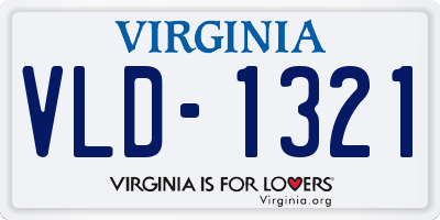 VA license plate VLD1321