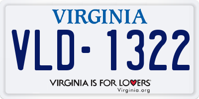 VA license plate VLD1322