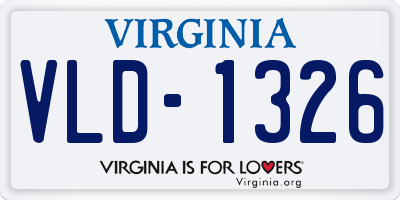 VA license plate VLD1326