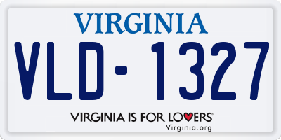 VA license plate VLD1327