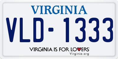 VA license plate VLD1333