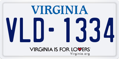 VA license plate VLD1334