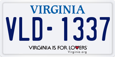 VA license plate VLD1337